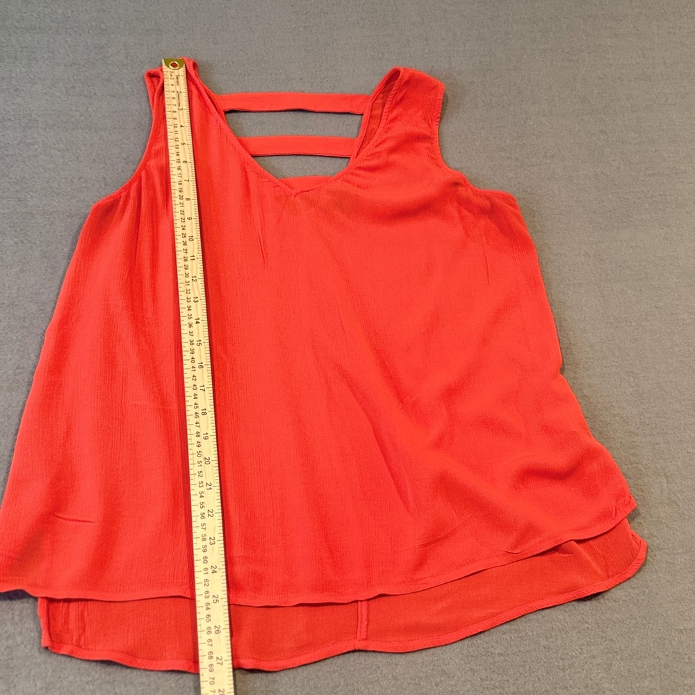 a.n.a. A New Approach Orange V Neck Strappy Back Sleeveless Tunic Top M - Picture 10 of 11